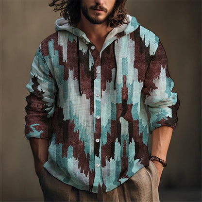 Herren Kapuzenpullover Modern mit Blumenstickerei