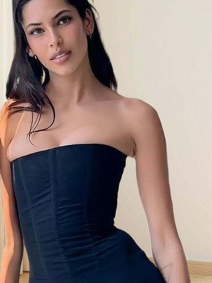 Figurformendes Damen Top mit Raffungen und Trägern