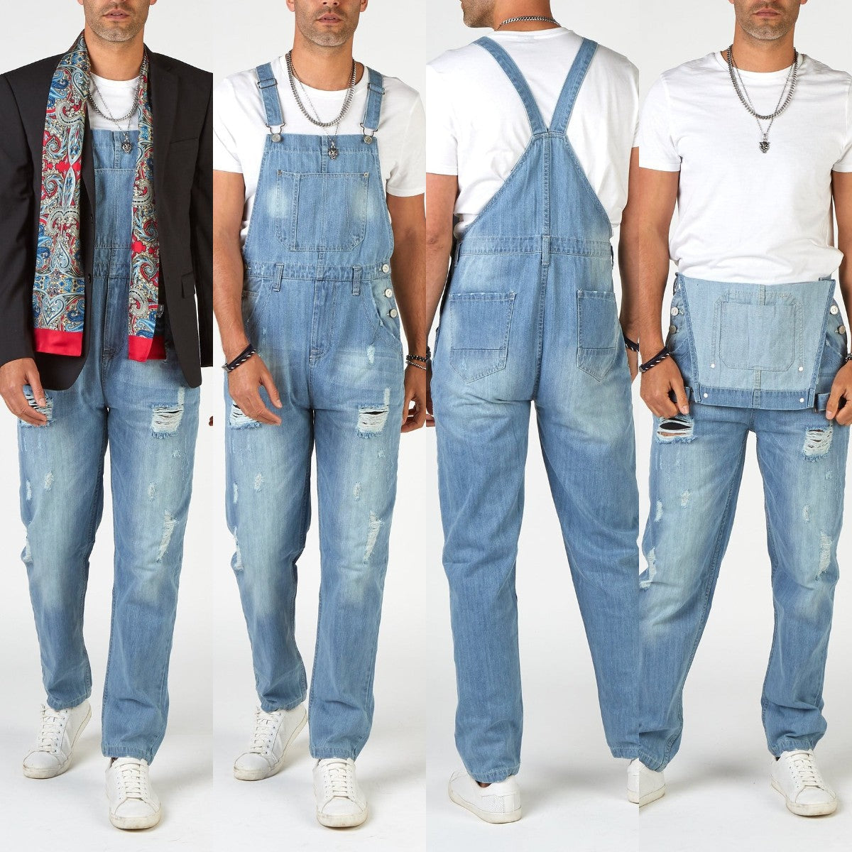 Herren Jeans Riss Hose Used Look Denim