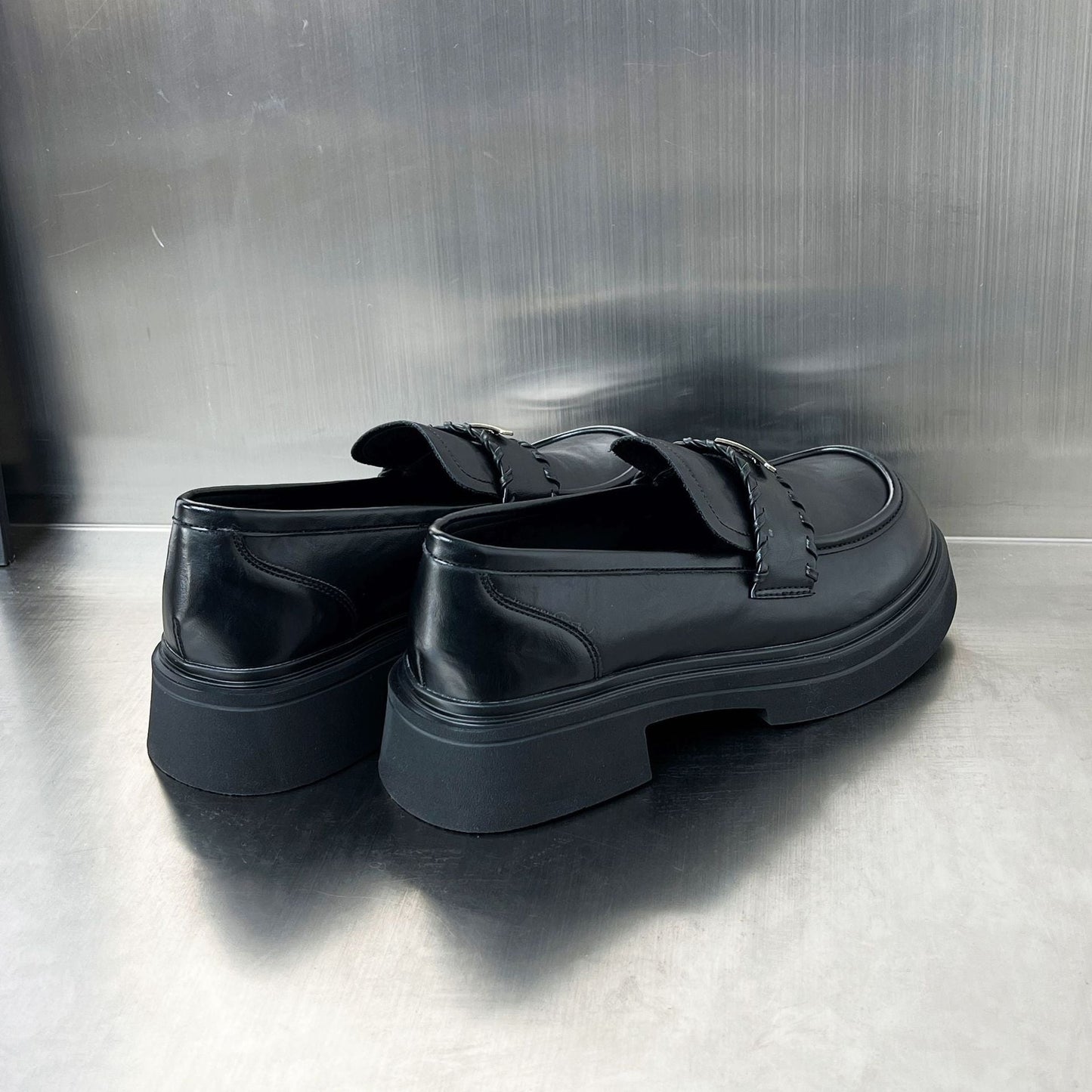 Damen Mokassins Hochhackig Dekorativ Riemen Schuhe