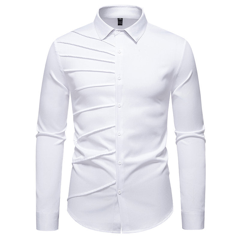 Herren Langarmhemd Rippendesign Modern Berlin Style