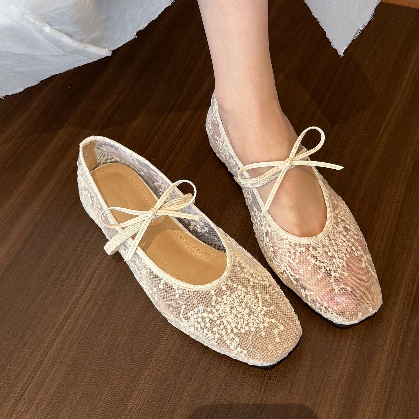 Damen BallerinasSexy Schnürballett mit Komfortsohle - BerlinGlamour