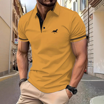 Herren Poloshirt Modern Kontrastkragen Slim Fit