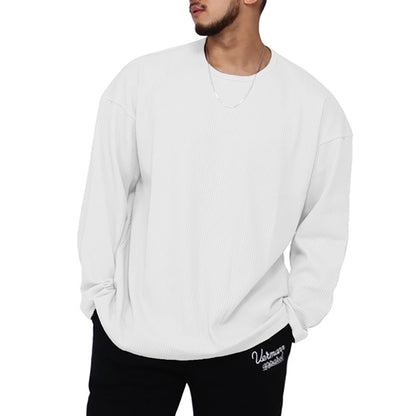 Herren Langarmshirt mit Rippmuster Modern Lässig