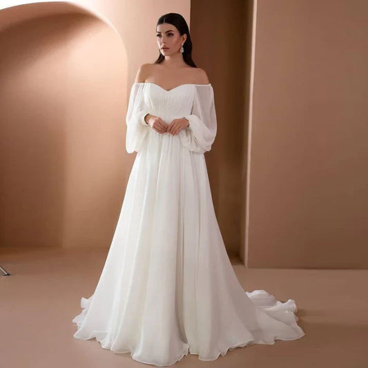 Damen Maxikleid Hochzeitsgäste Elegant Carmen Ausschnitt - BerlinGlamour