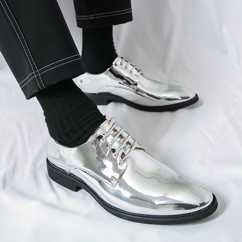 Damen Schnürschuhe Elegante Glänzend Schwarz