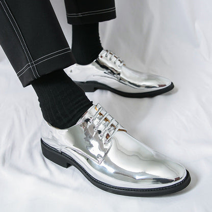 Damen Schnürschuhe Elegante Glänzend Schwarz