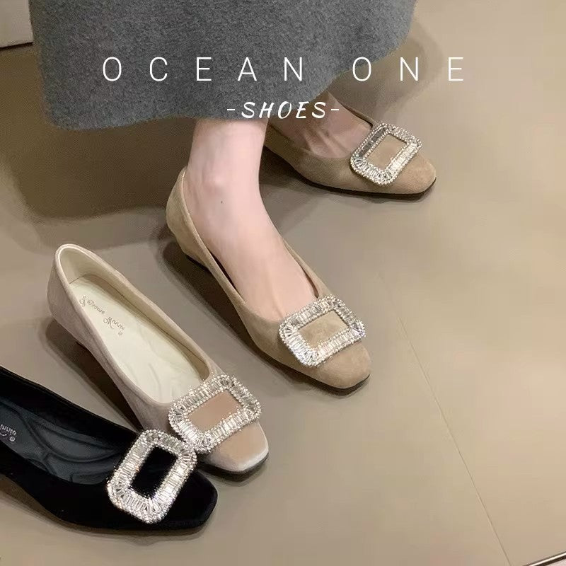 Damen Ballerinas Schimmernde Schuhe Elegant Mit Schmuckdetail
