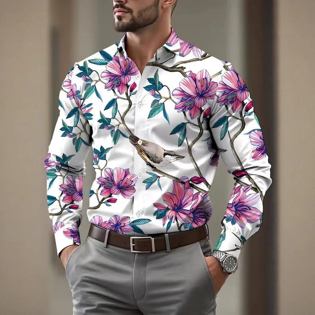 Herren Hemd Flora Muster Elegant Berlin