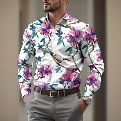 Herren Hemd Flora Muster Elegant Berlin