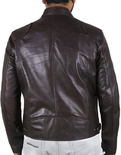 Lederjacke Herren Bikerstyle mit Reißverschluss