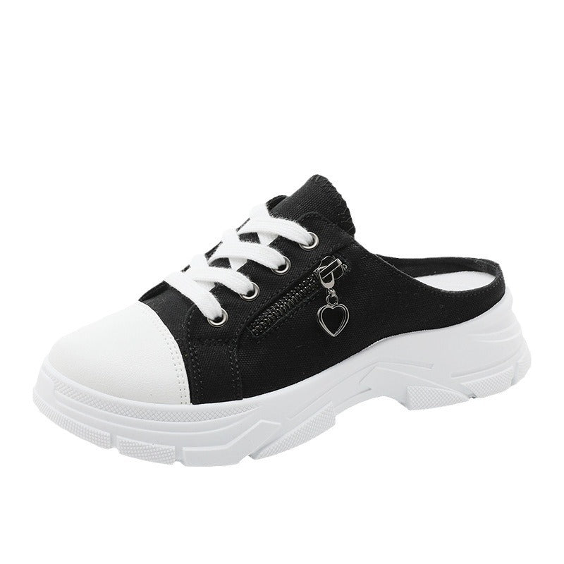Damen Sneaker Slipper Bequem Reißverschluss Sportsohle