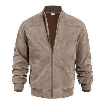 Lederblouson Herren Lässig Modern Kunstlederjacke