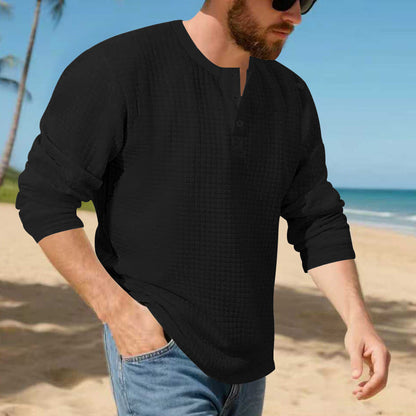 Herren Langarmshirt Modern Strukturiert Berlin Stil