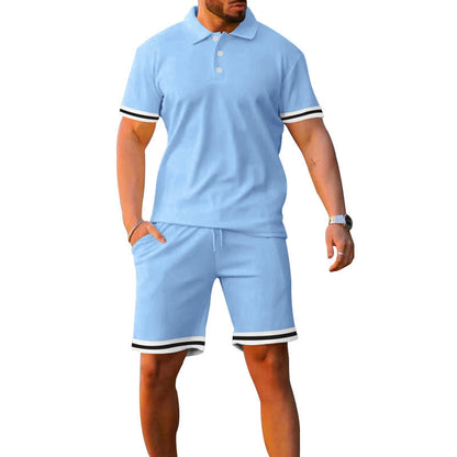 Herren Sportset Polo-Shirt und Shorts Sportlich Modern