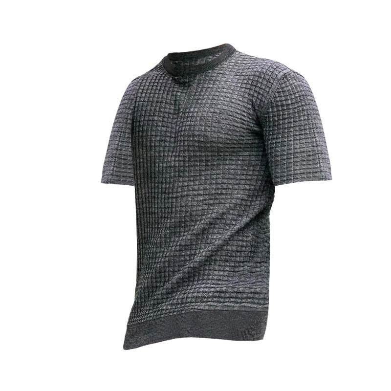 Herren Fitness-T-Shirt Atmungsaktiv Strukturiert Sportlich