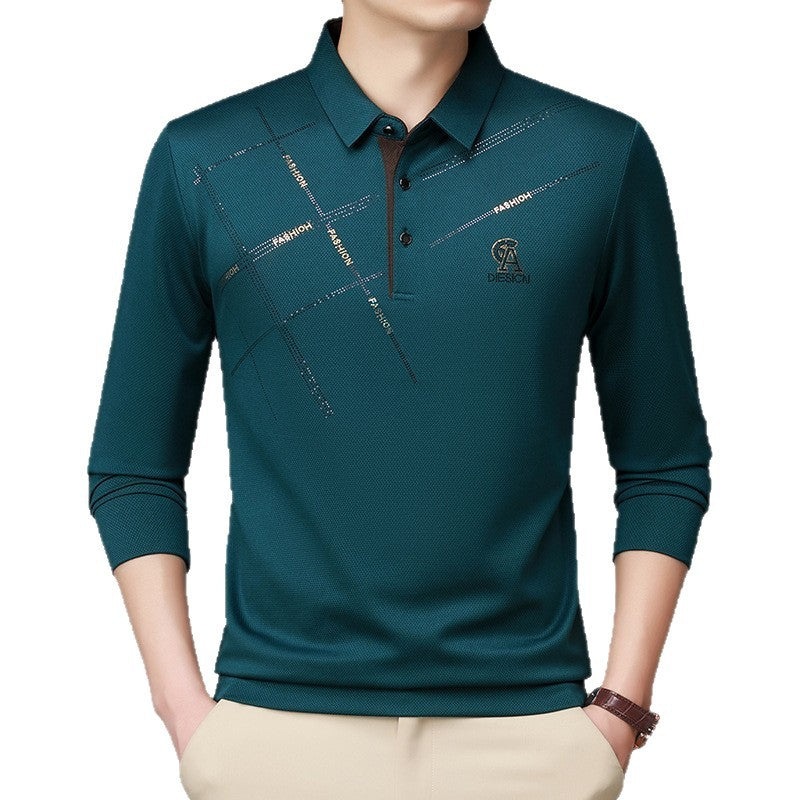 Herren Poloshirt Modern Grafikdruck Funktionstuch