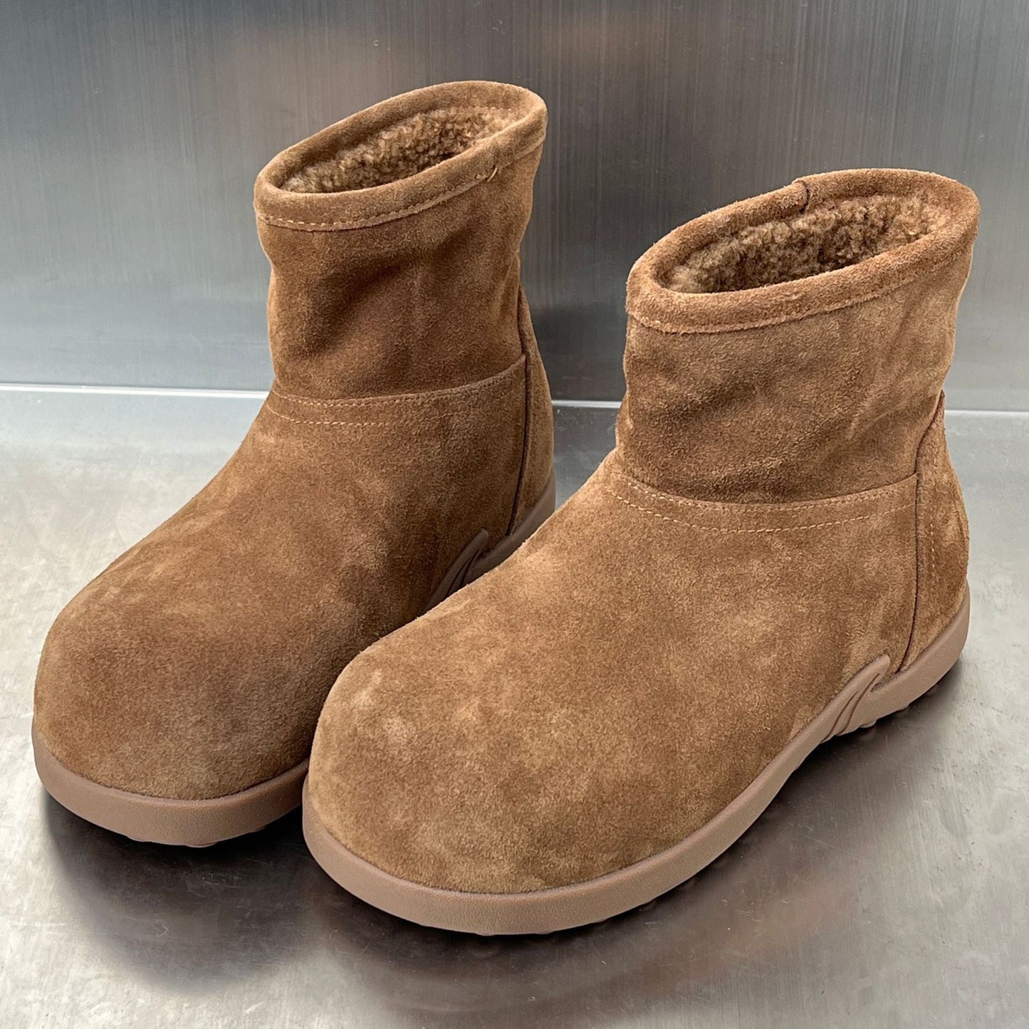 Damen Winterstiefel Bequem Wildleder Schuhe Kuschelig Warm