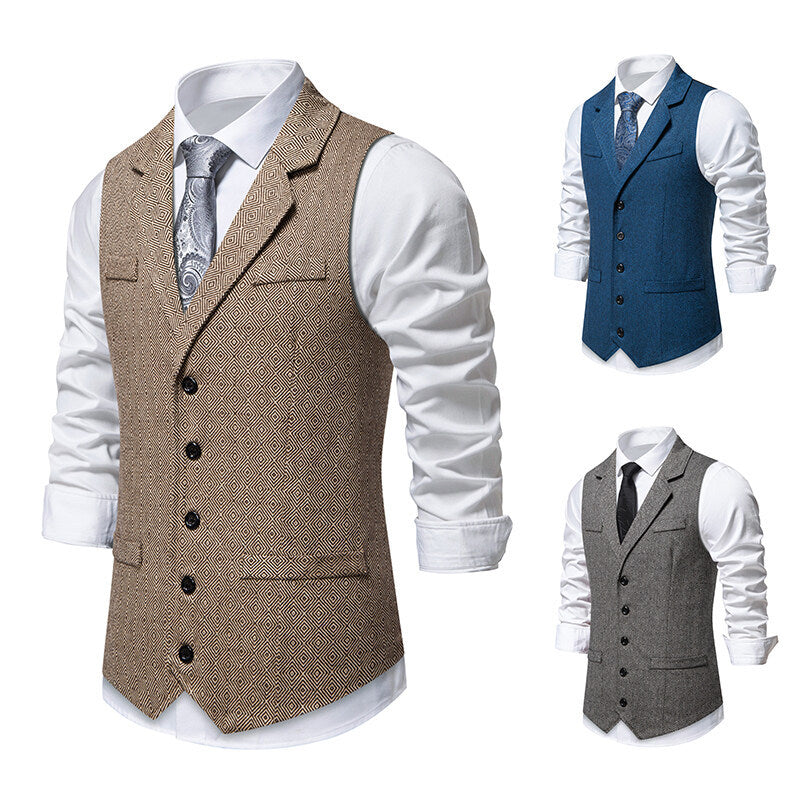 Herren Anzugweste Modern Slim Fit mit feiner Struktur