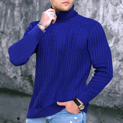 Herren Rollkragenpullover Zopfmuster Modern