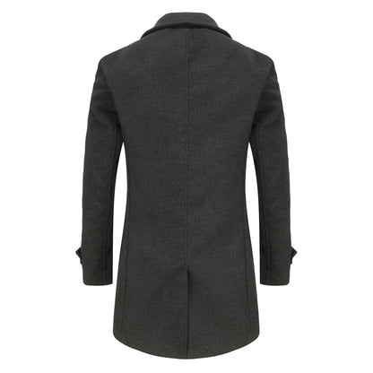Herren Übercoat Eleganter Doppelreihenmantel Lang Berlin