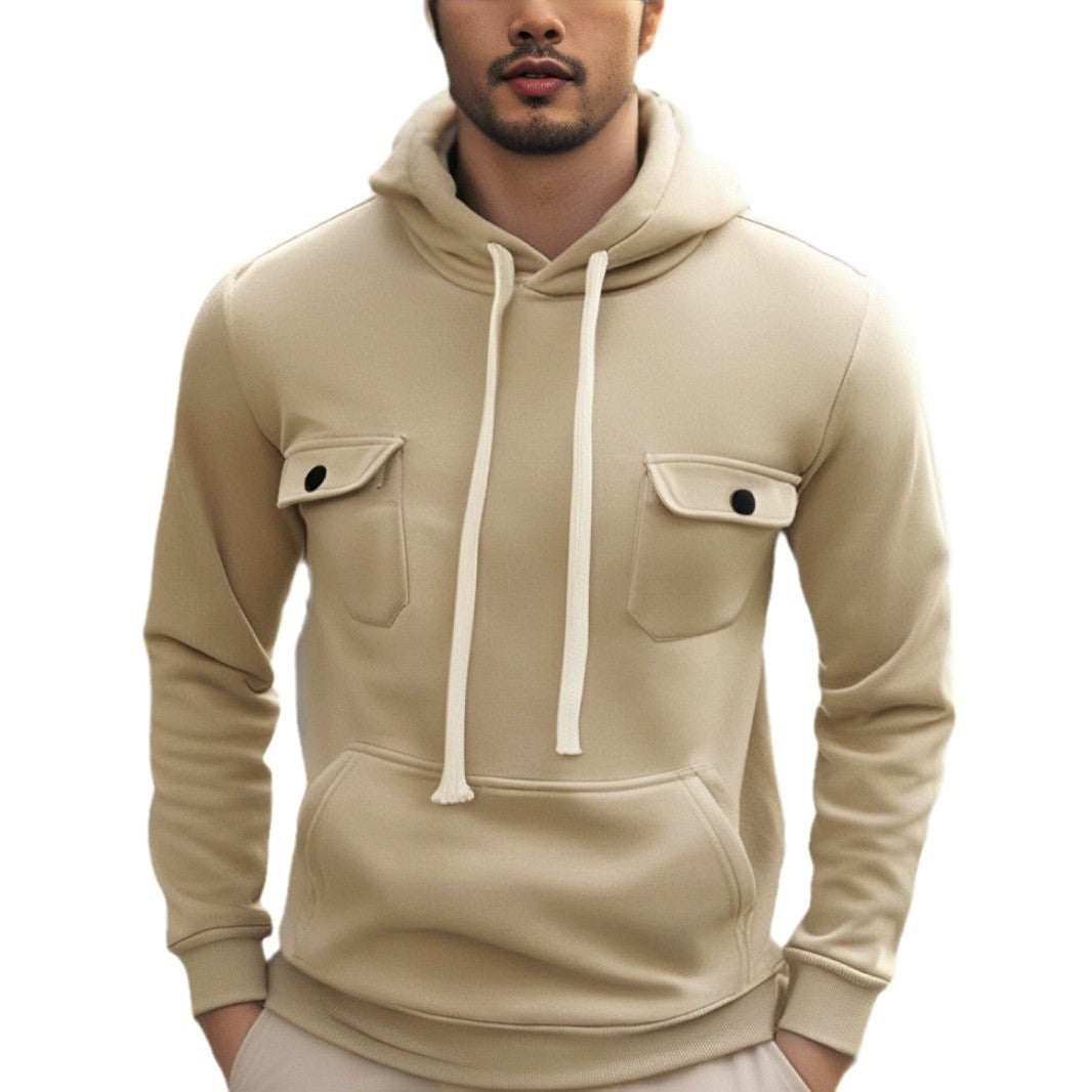 Herren Kapuzenpullover Modern mit Taschen Hochkragen