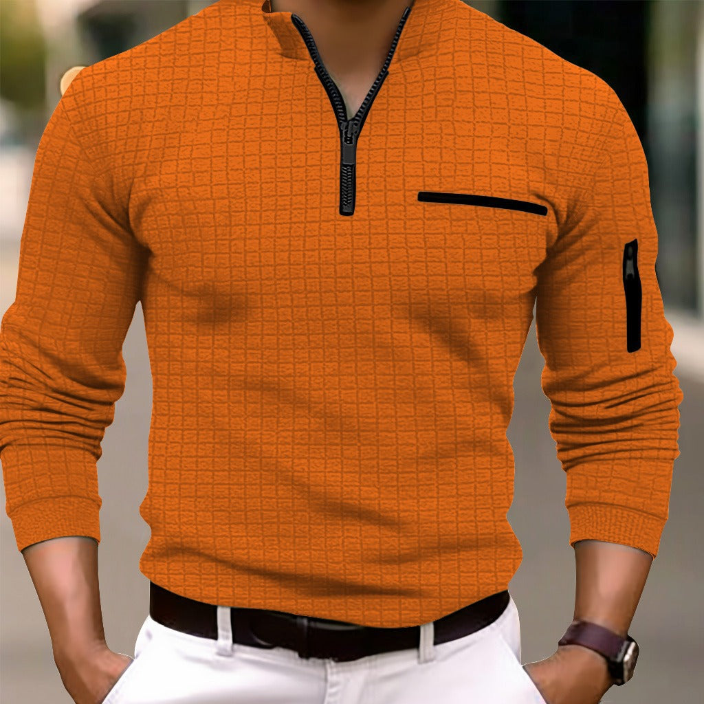 Herren Sweatshirt Sportlich Modern Reißverschluss Taschen