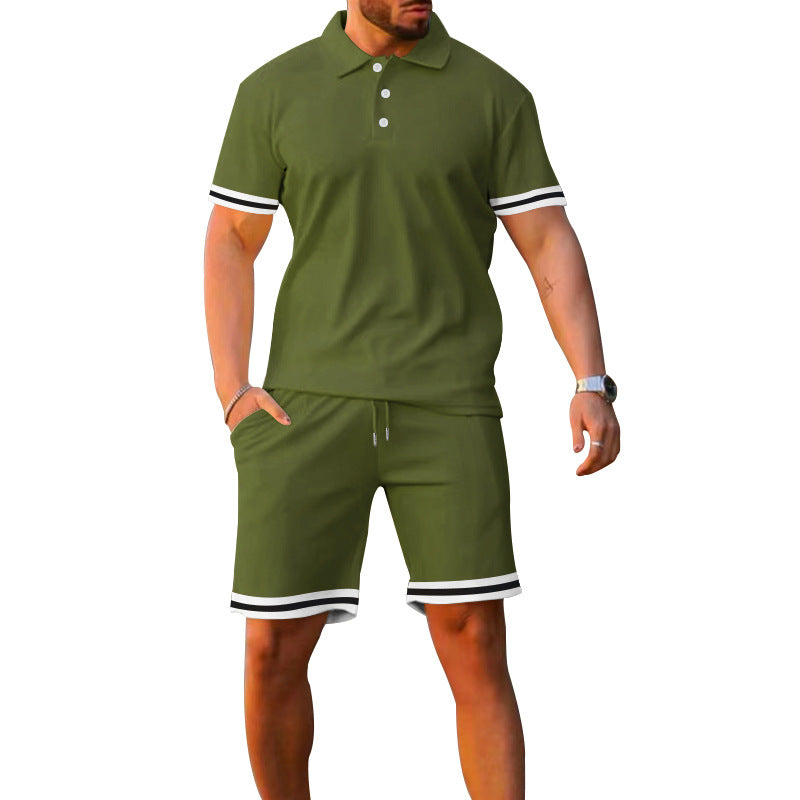 Herren Sportset Polo-Shirt und Shorts Atmungsaktiv Sommer