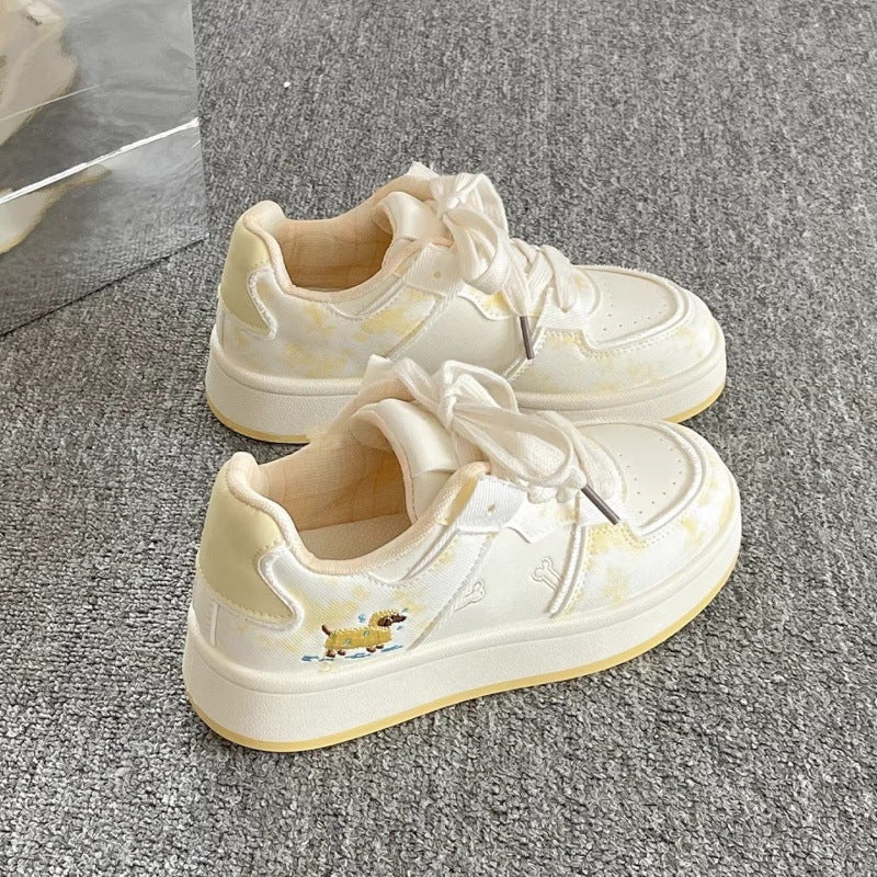 Damen Sneaker Tiermotiv Komfortabel Weiße Sportschuhe