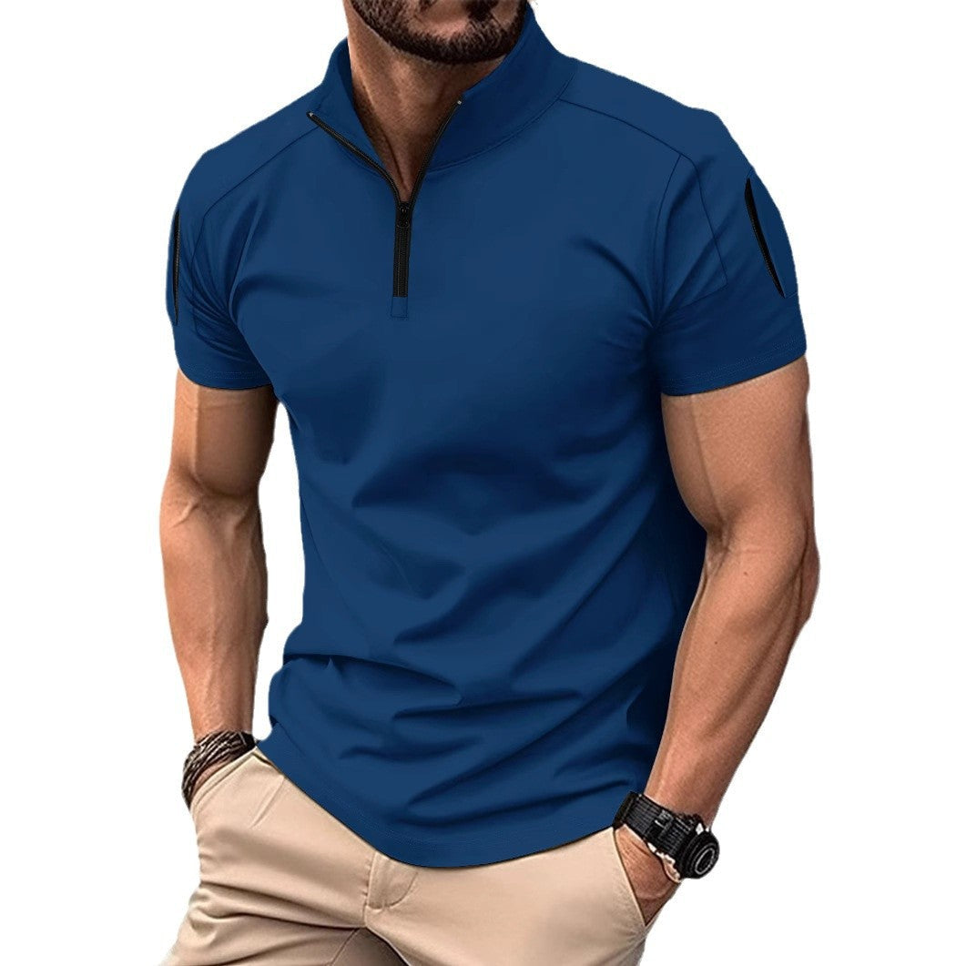 Funktions-T-Shirt Herren mit Reißverschluss Sportlich Modern
