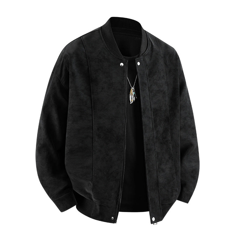 Herren Bomberjacke Leder Style Modern