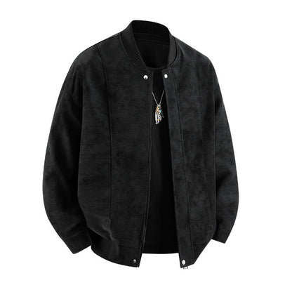 Herren Bomberjacke Leder Style Modern