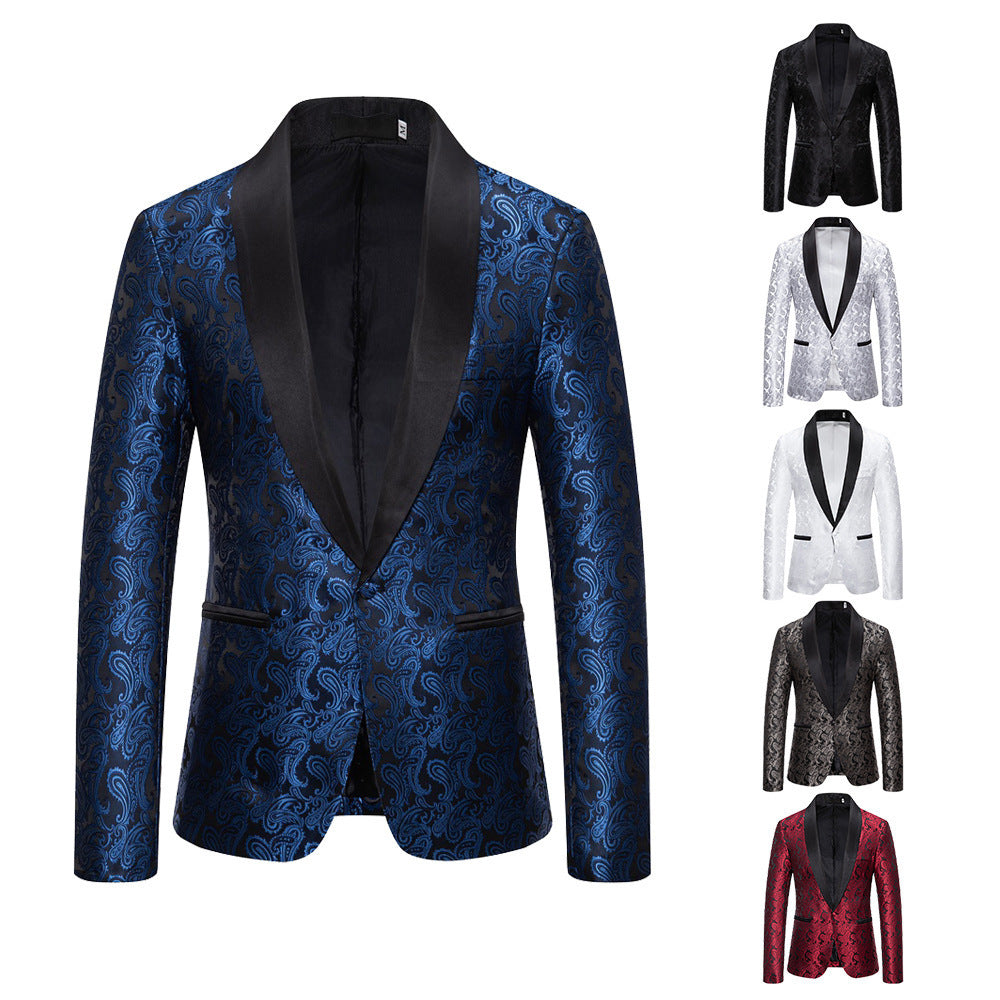 Herren Smokingjacke Paisley Muster Elegant Schwarz - BerlinGlamour