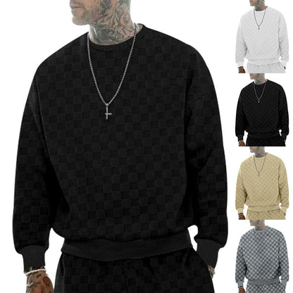 Herren Sweatshirt Oversized Lässig Strukturiert Grau