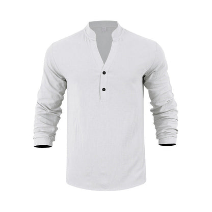 Herren Henley-Shirt Langarm Modern Knopf-Details Trendy