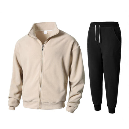 Herren Fleecejacke Jogginghose Set Sportlich Bequem - BerlinGlamour