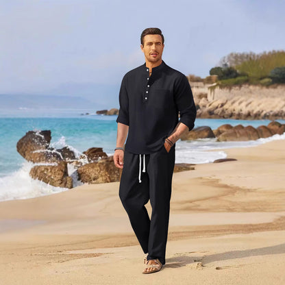 Herren Leichte Sommer-Linenhose mit passendem Oberteil BerlinGlamour wäre ein schöner Titel für ein Produkt im E-Commerce-Bereich. Er enthält alle notwendigen Informationen und ist kurz und pr