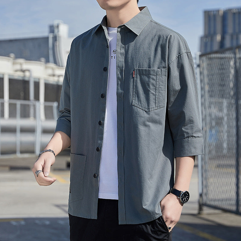 Herren Langarmhemdjacke atmungsaktiv Baumwolle Relaxed Fit - BerlinGlamour