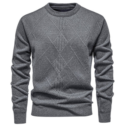 Herren Strickpullover Fein Strukturiert Rundhals