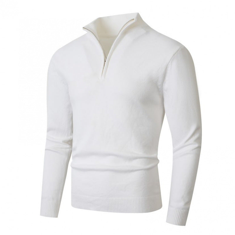 Herren Strickpullover Modern Mit Reißverschluss Hochkragen