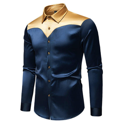 Herren Hemd Elegantes Business Hemd mit Kontrastkragen