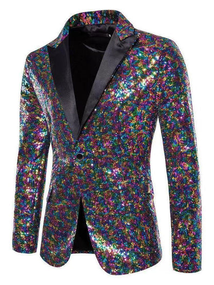 Eleganter Herren Blazer Pailletten Modern Abendgarderobe