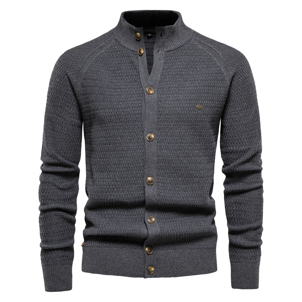 Herren Strickjacke Strukturiert Mit Knöpfen Modern