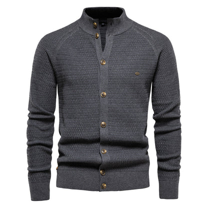Herren Strickjacke Strukturiert Mit Knöpfen Modern