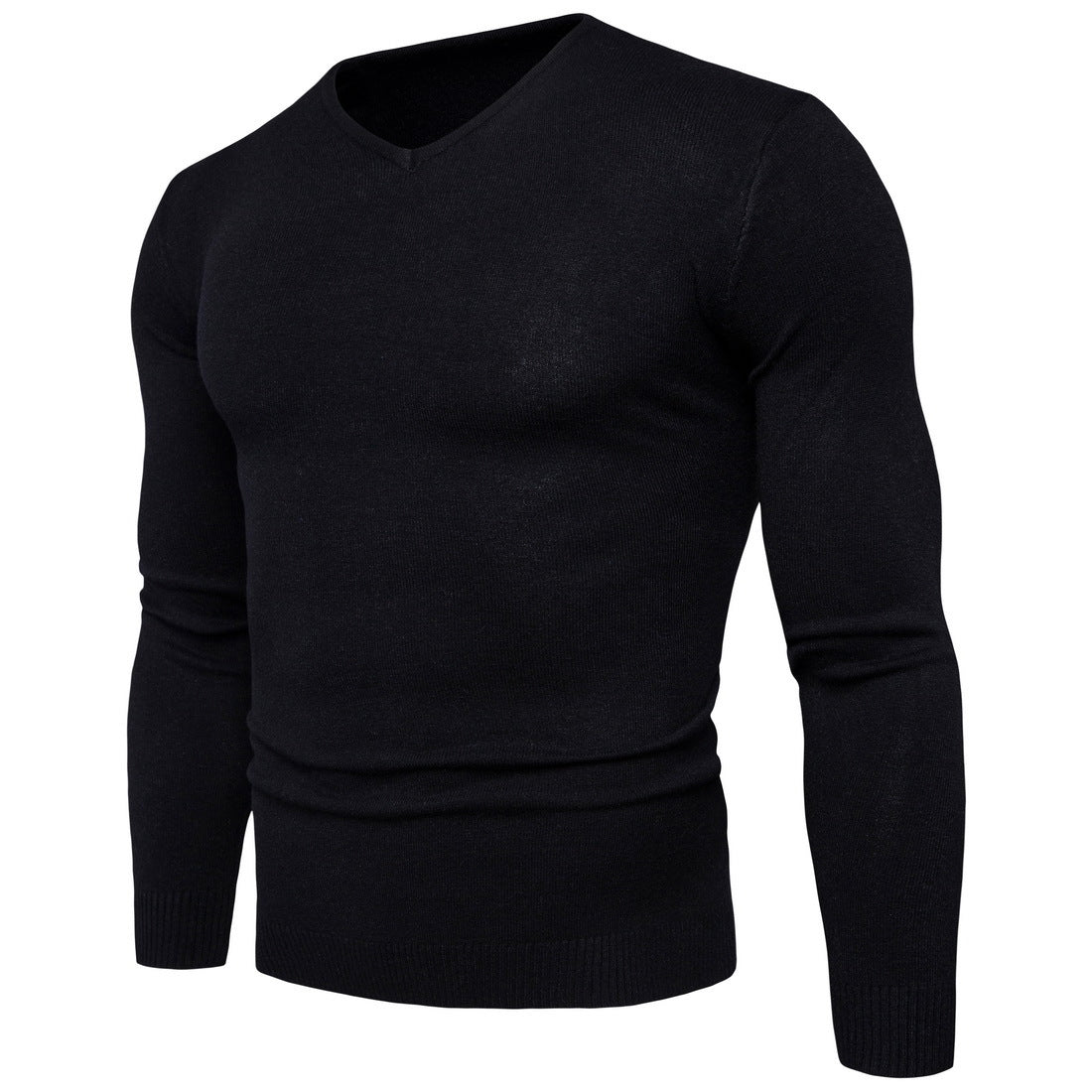 Herren Pullover Feinripp V-Ausschnitt Baumwolle Qualität