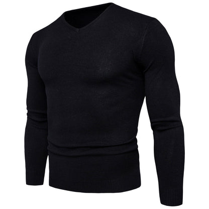 Herren Pullover Feinripp V-Ausschnitt Baumwolle Qualität