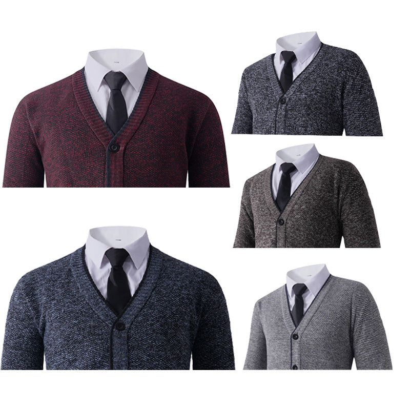 Herren Strickjacke V-Ausschnitt Klassisch Elegante Männerjacke