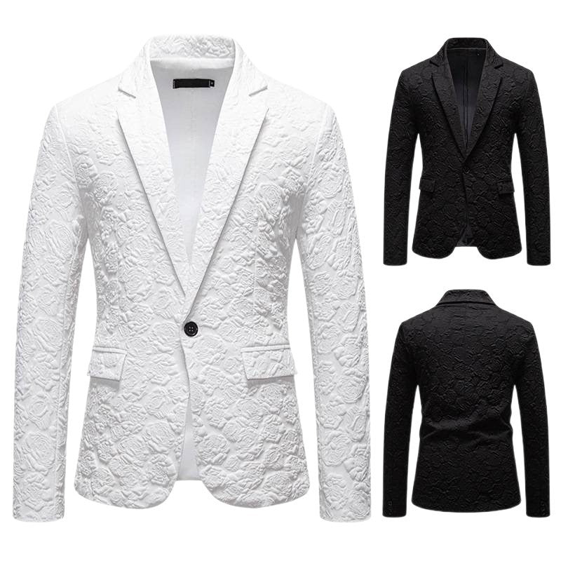 Herren Blazer Elegant Blumenmuster Modern Slimfit