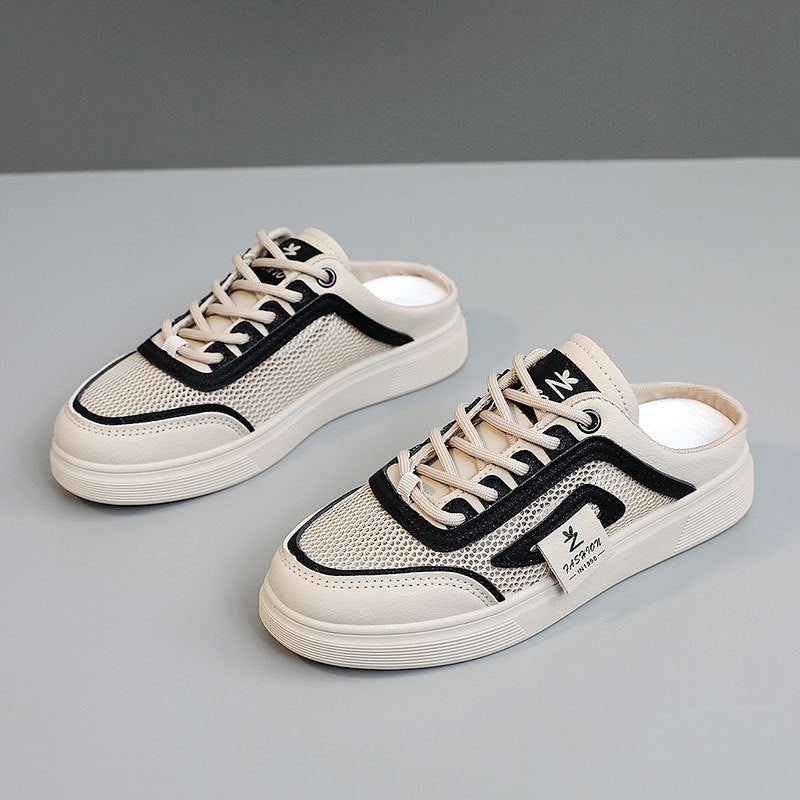Damen Sneaker Leicht Atmungsaktiv Mesh Schwarz