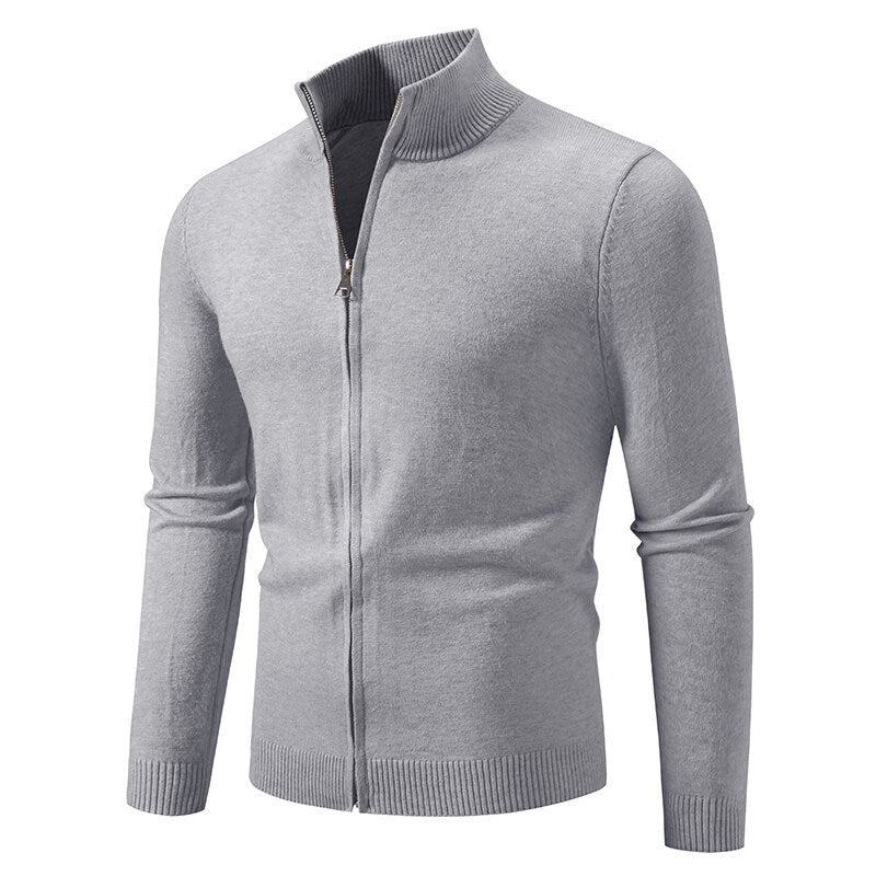 Strickpullover Herren Modern mit Reißverschluss Hochkragen